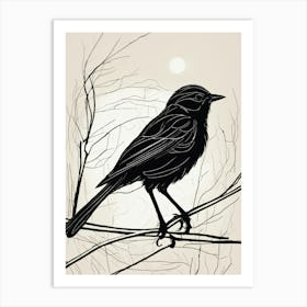 Bird On A Branch Art Print