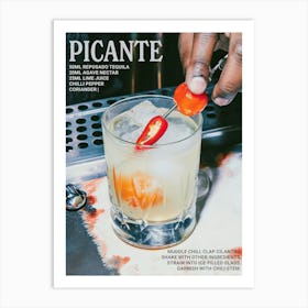 Picante Cocktail Recipe Vintage Photo Kitchen Art Print