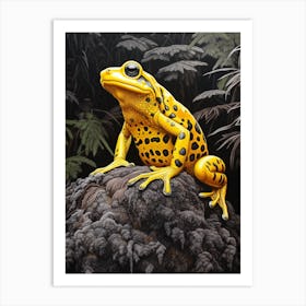 Golden Poison Frog Realistic Portrait 1 Art Print