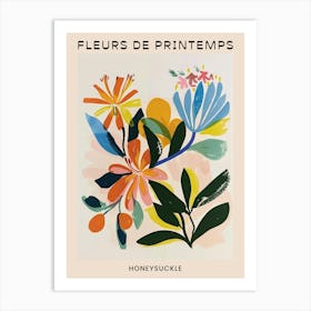 Spring Floral French Poster  Honeysuckle 3 Art Print