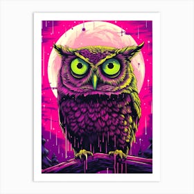 Owl Retro Art Print