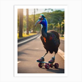 Eagle On Skateboard Art Print
