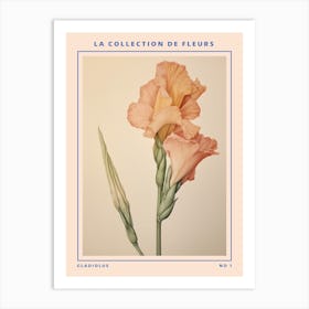 Gladiolus French Flower Botanical Poster Art Print