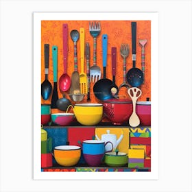 African Cuisine Matisse Inspired Illustration1 Art Print