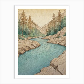 Yosemite River Art Print