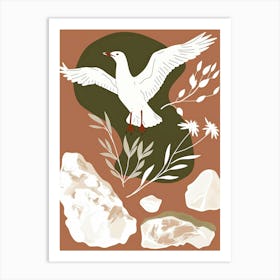 Seagulls And Rocks Art Print