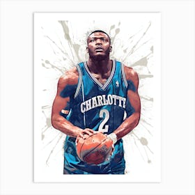 Larry Johnson Charlotte Hornets Art Print