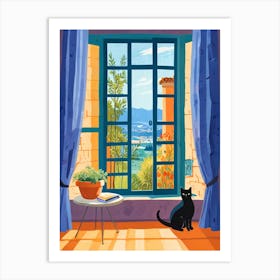 Cat In The Window 1 Art Print