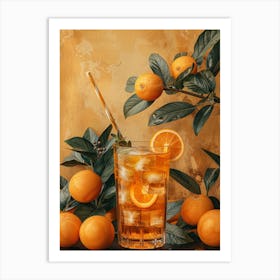 Iced Tea With Oranges Art Print