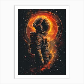 Astronaut In Space Art Print