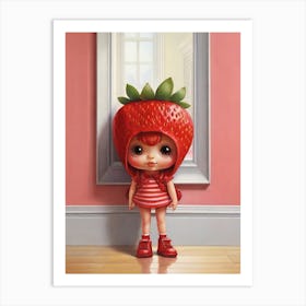 Strawberry Girl art print Art Print