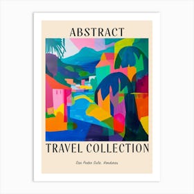 Abstract Travel Collection Poster San Pedro Sula Honduras 3 Art Print