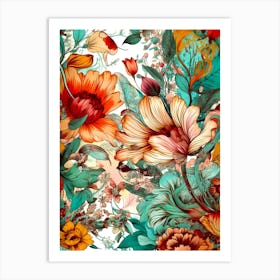 Floral Pattern nature meadow flowers 2 Art Print