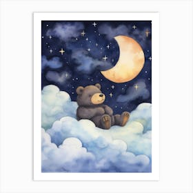 Baby Black Bear 2 Sleeping In The Clouds Art Print