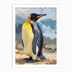 King Penguin Ross Island Colour Block Painting 1 Art Print