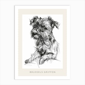 Brussels Griffon Line Sketch 2 Poster Art Print