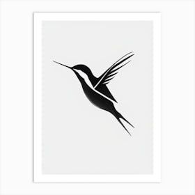 Black Chinned Hummingbird Retro Minimal Art Print