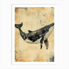 Vintage Whale Kitsch Collage 3 Art Print