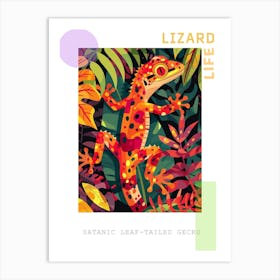 Satanic Leaf Tailed Gecko Abstract Modern Illustration 3 Poster Art Print