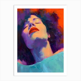 Girl With Red Lips Art Print