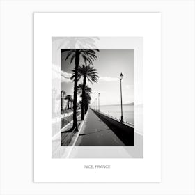Poster Of Nice, France, Black And White Old Photo 2 Art Print