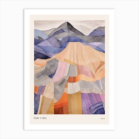 Fan Y Big Wales Colourful Mountain Illustration Poster Art Print