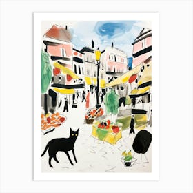 The Food Market In Oslo 3 Illustration Art Print