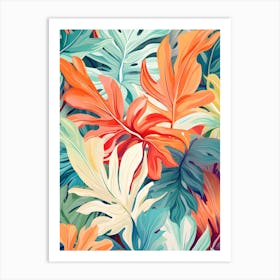Abstract Tropical Leaves Art Print