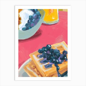 Waffles & Blueberries Art Print