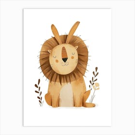 Lionhead Rabbit Kids Illustration 1 Art Print