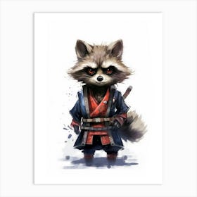 Samurai Raccoon 3 Art Print