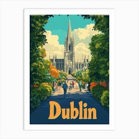 Aihrgdesign A Retro Travel Poster For Dublin 2 Poster