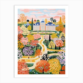 Gardens Of The Palace Of Versailles, France In Autumn Fall Illustration 0 Art Print