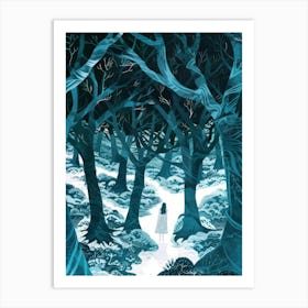 Girl In The Woods 1 Art Print