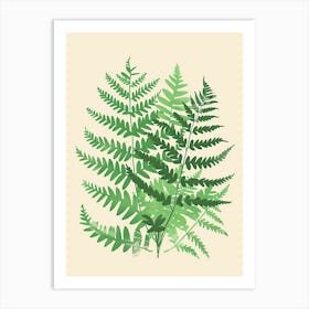 Boston Fern Plant Minimalist Illustration 6 Art Print