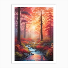 Sunset In The Forest 8 Art Print