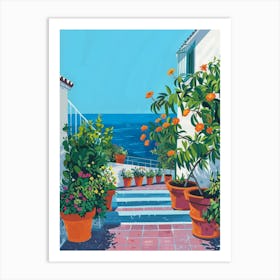 Steps To The Sea 1 Art Print