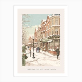 Vintage Winter Poster Stratford Upon Avon United Kingdom 4 Art Print