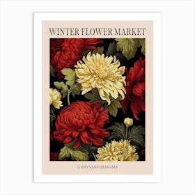 Chrysanthemums 2 Winter Flower Market Poster Art Print