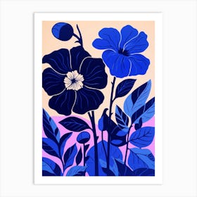 Blue Flower Illustration Petunia 1 Art Print