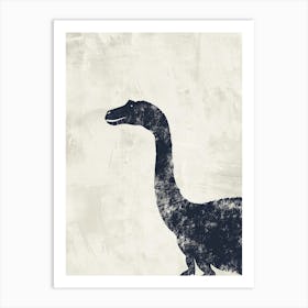 Textured Dinosaur Silhouette Art Print