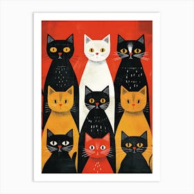 Group Of Cats Art Print