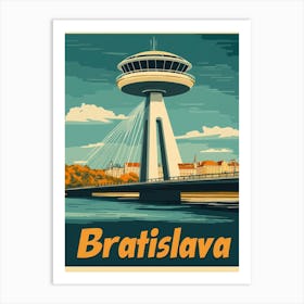 Aihrgdesign A Retro Travel Poster For Bratislava 1 Poster