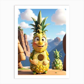 Pineapple With A Guitar Art Print