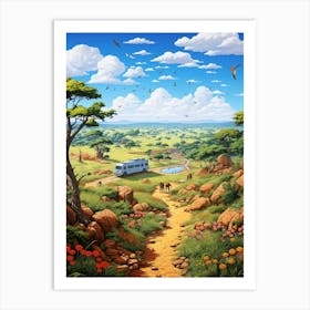 Kruger National Park Cartoon 2 Art Print