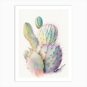 Peyote Cactus Pastel Watercolour 2 Art Print