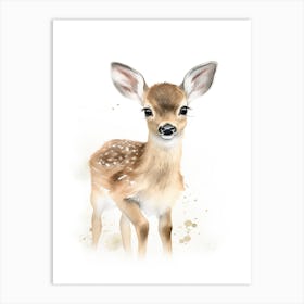 Baby Deer Watercolour Nursery 9 Art Print