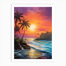 Sunset At The Beach 4 Art Print