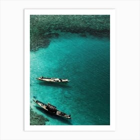 Small Fishing Boats In The Ocean Art Print