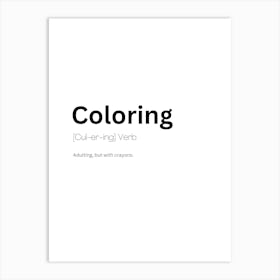 Coloring Definition Meaning Art Print